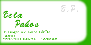 bela pakos business card